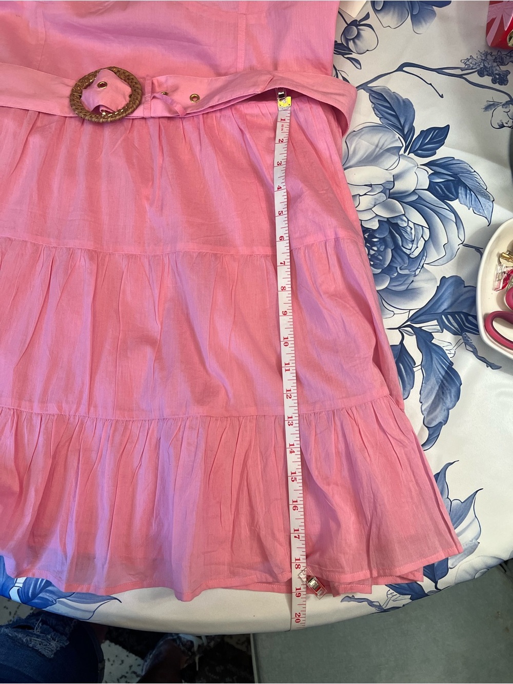Show Me Your MuMu Jolene Pink Lemonade Ruffle Midi Dress with Buckle Belt - Picture 13 of 16